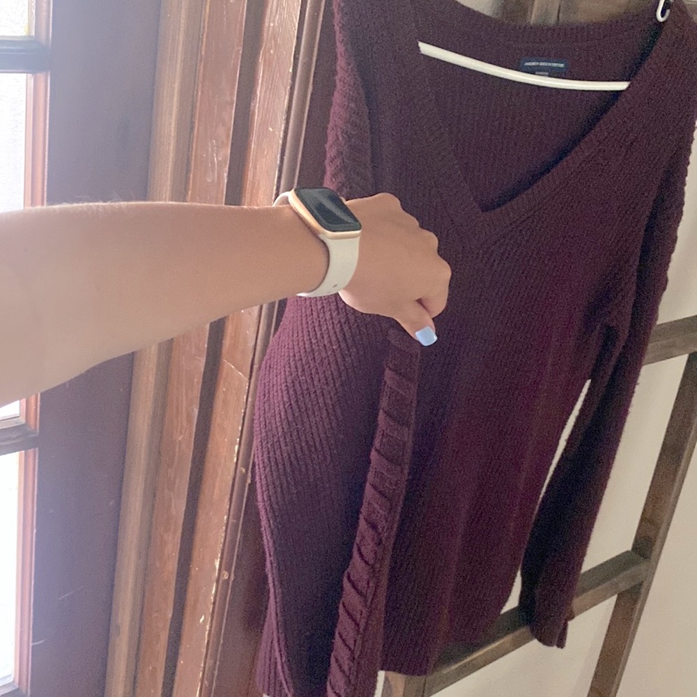 Maroon V-Neck sweater